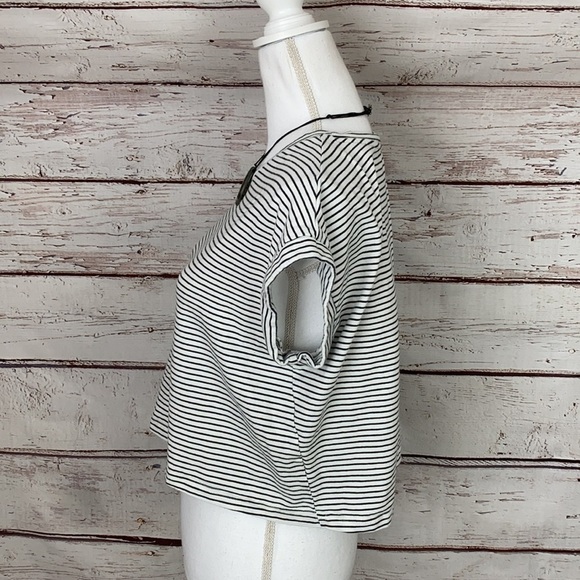 SHEIN Black/White Stripe Crop Top Small - Picture 3 of 10